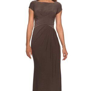 NWT La Femme 28026SC Mother of the Bride Dress Cocoa Size 4
